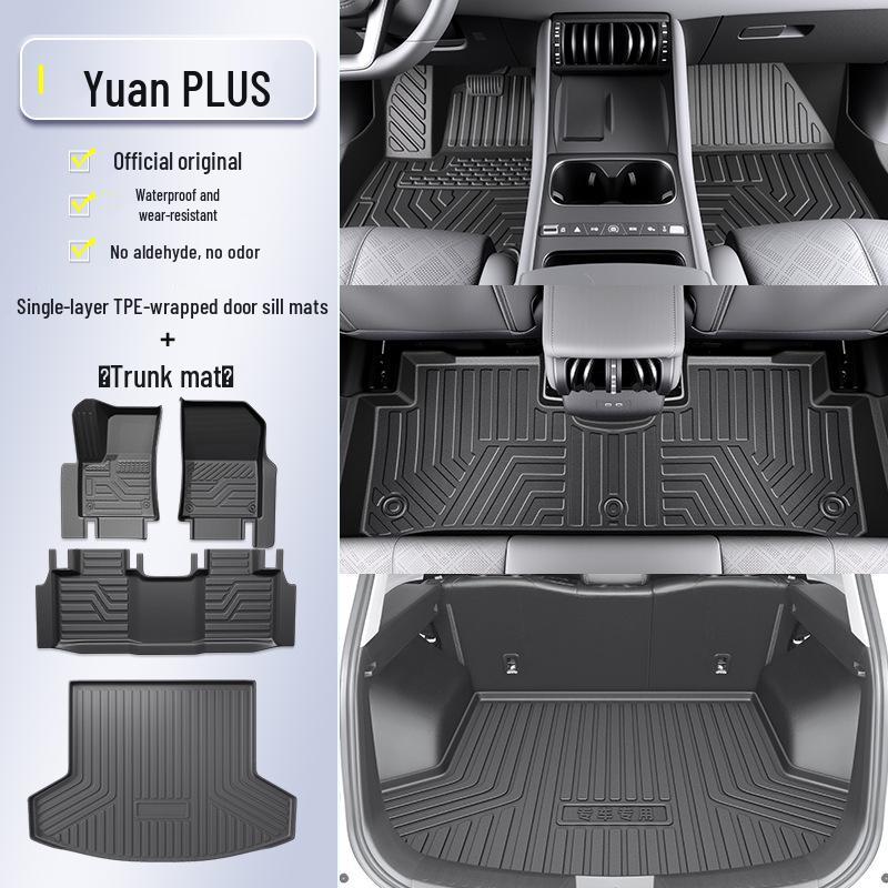 2025 BYD Yuan PLUS TPE Floor Mats - Full Coverage Auto Interior Accessories