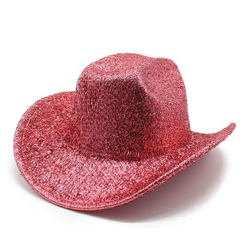 Lace Gold Silk Western Cowboy Hat Women'S Stage Woolen Hat Top Hat Men'S And Women'S Party Holiday Hat
