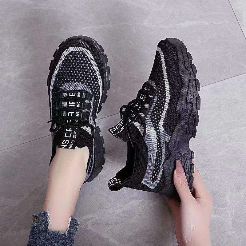 Shoes Women's Summer New Style Ladies Daddy Shoes Trend Women's Shoes Flying Woven Breathable Sports Shoes