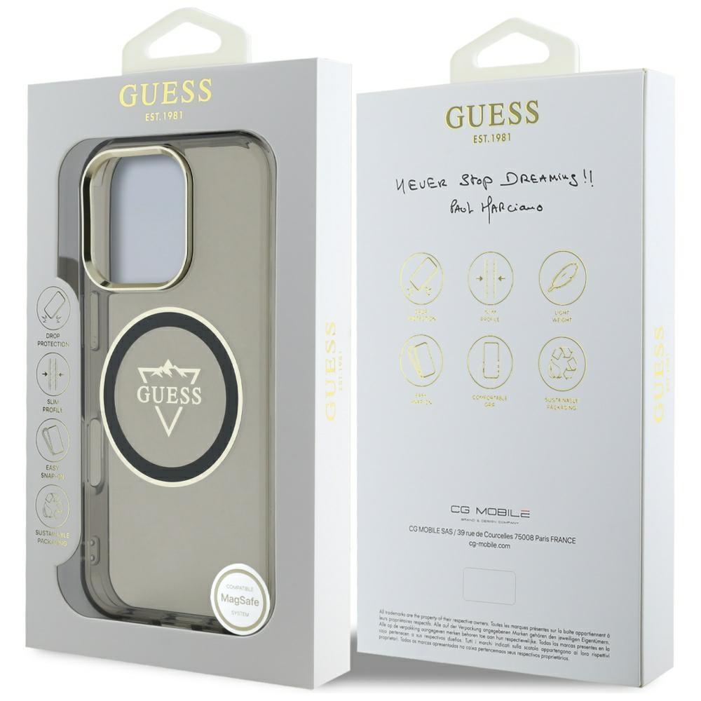 Etui Guess Iml Metal Mountain Logo       Magsafe Do Iphone 16 Pro Max Czarny