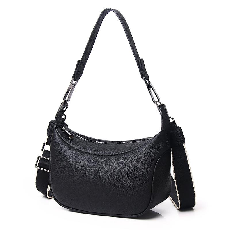 

Сумка из коровьей кожи Niche Texture Женская летняя ретро-сумка Spice Girl через плечо Niche Messenger Bag чёрный