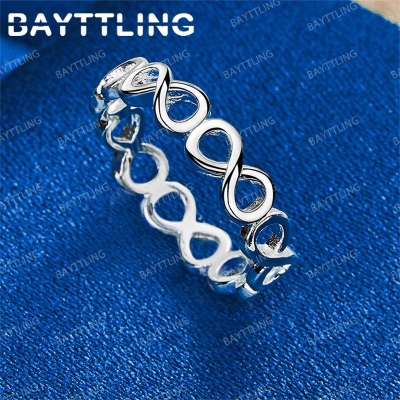 Charming 925 Sterling Silver Infinity Symbol Ring for Women Fashionable Wedding Party Gift Jewelry
