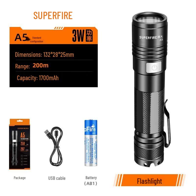 SupFire Portable Mini USB Rechargeable LED Flashlight