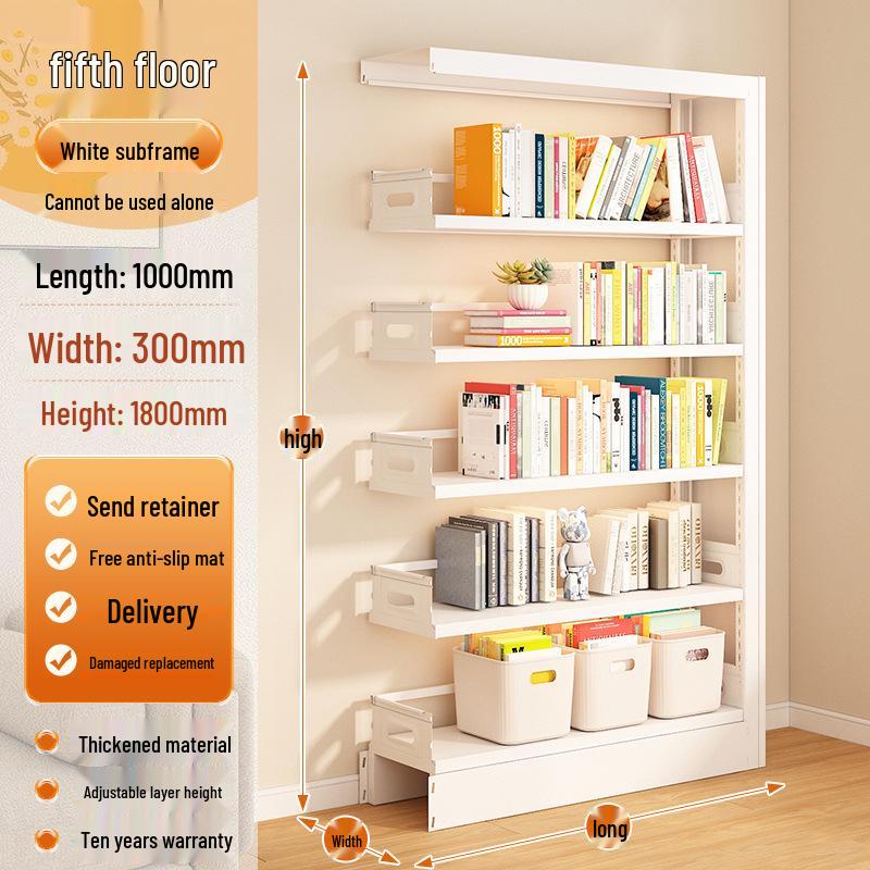 Steel Bookshelf with Whiteboard Doors, Multi-Layer Library Bookcase, Children's Picture Book Rack