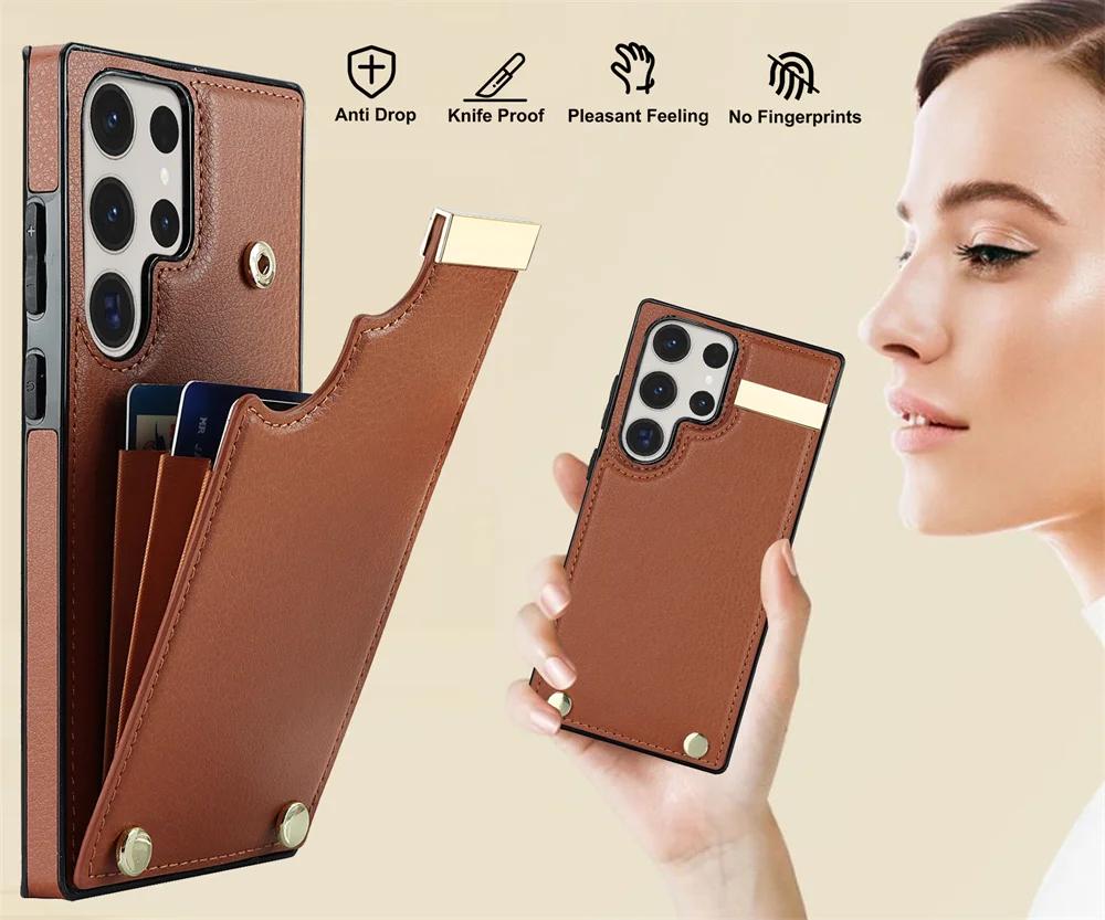 For Samsung GalaxyS23 S22 S21 S20 Ultra Note20 10 Organ Design Multi Card Slot Card Coin Storage Leather Wallet Phone Case