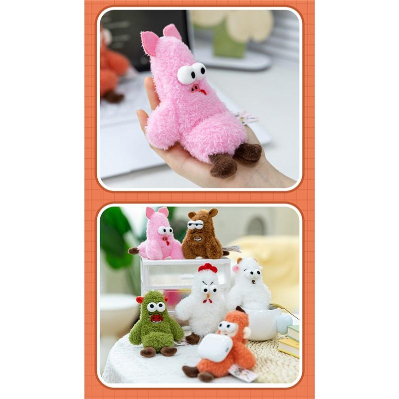 Creative funny egg-laying chicken plush bag pendant key ring doll pendant ugly cute doll plush mobile phone holder