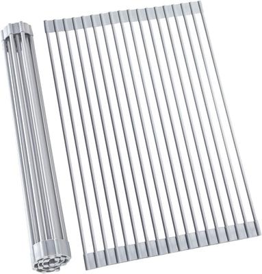 Ohuhu Drainer Load Capacity Kitchen Dish Heat Tableware Space Saving Rack, Foldable, Over-the-Sink Drainer, Silicone, 20kg, Utensils, Drainer, Holder,