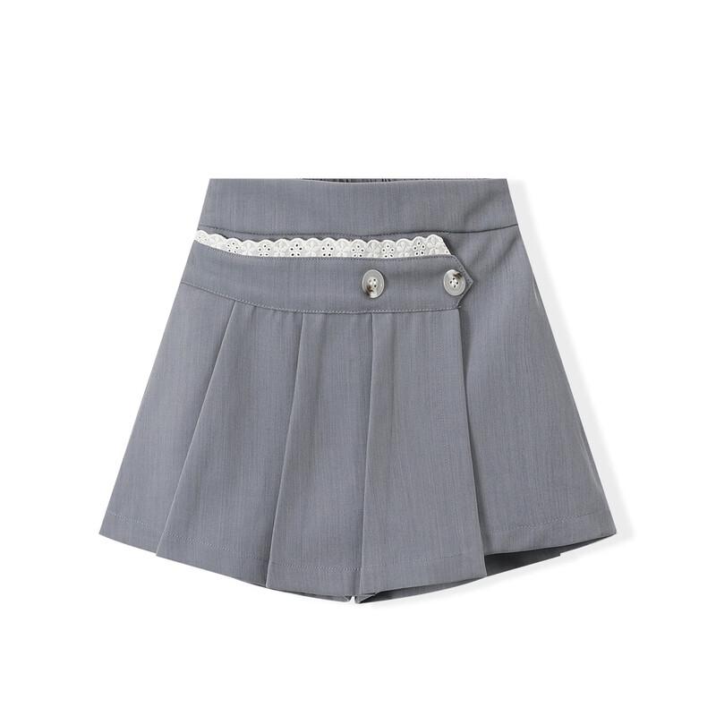 Montagut Kids High-Waist Pleated Short Skirt with Lace Waist 120
