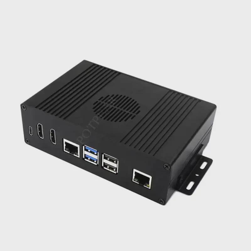 Sada skříně A pro Raspberry Pi 5: Nabízí PCIe na Gigabit Ethernet se všemi rozhraními zarovnanými na jedné straně.
