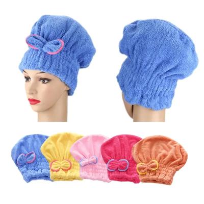 Microfibre Quick Hair Drying Bath Spa Bowknot Wrap Towel Hat Cap for Bath Bathroom Accessories Hair Bonnet for Sleeping