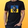 T-Shirt Herren Spartanischer Helm mit UkrainischeMotiv Baumwolle Größe S bis 5XL