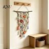 Handcrafted Fabric Wall Hanging Crochet Flower Garden Hanging, Colorful Knitted Tapestry, Handmade Boho Whimsical Tapestry Farmhouse Art for