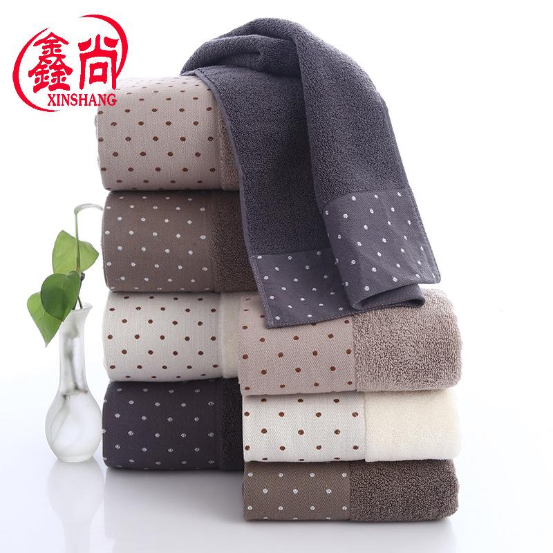 Polka dot broken file plain face towel soft absorbent household towel pure cotton supermarket jacquard towel