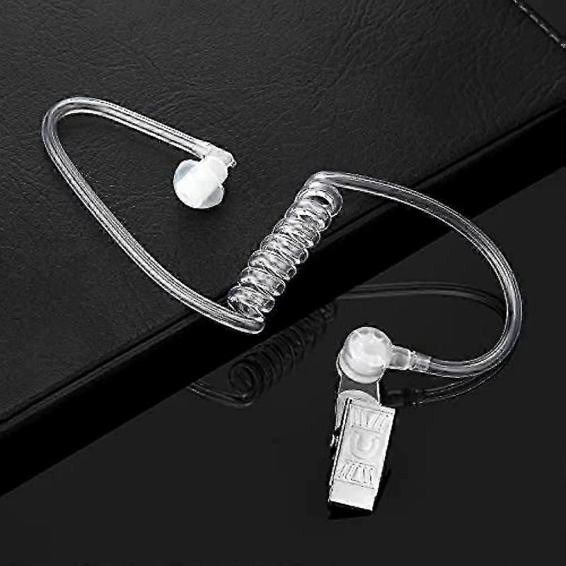 4 Packs Spy Ear Piece Toys Security Headset Earpiece Agent Spy Earpiece Costume Prop Snap On Replacement Acoustic Tube For 2-way Radio O Headsets