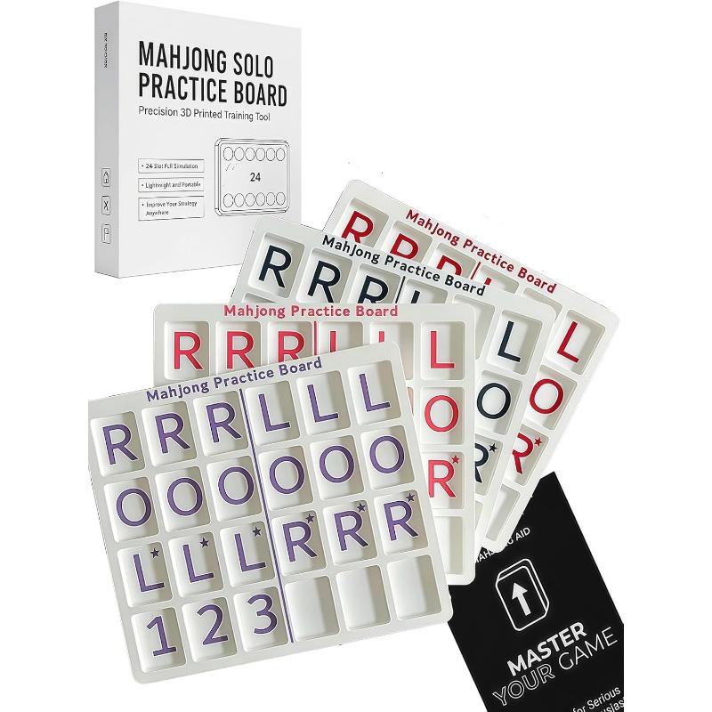 Mahjong Solo Practice Board, Compatible with American Mahjong Tiles with 24 Slots, 3D Printed Portable Mahjong Practice Board for Strategy Training