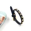 PU Leather Rivets Bracelet Square Rivets Single Ring Bracelet Leather Bracelets  Gift Jewelry