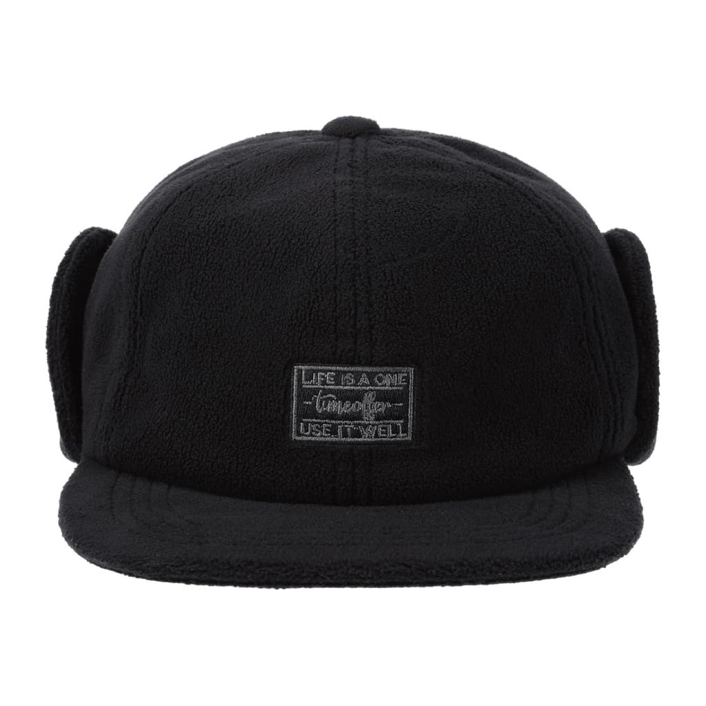 Basic Enchi All Freece Ear Hand Outdoor Fleece Flat Cap with Ears and One Size Fits for Men and Women Cap, Washable, Patch, Moisture-Wicking,