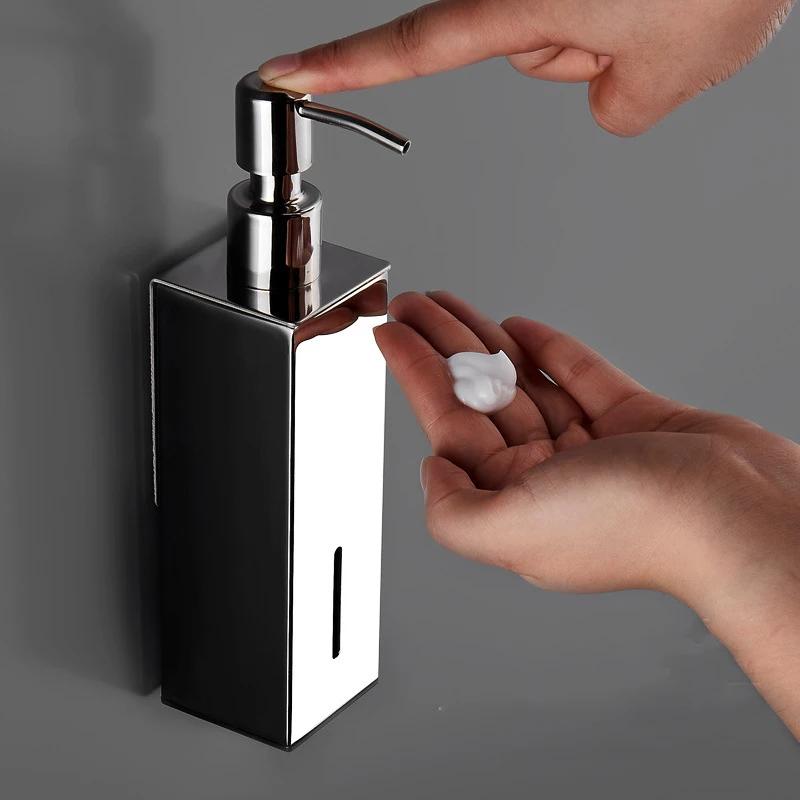 Chrome/Brushed/Black Stainless Steel Liquid Soap Dispensers Shampoo Bathroom Accessories Hotel Hardware Washing Portable Machine