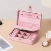 Plush Velvet Jewelry Box Small Travel Jewelry Case Organizer Portable Mini Display Storage Box for Rings Earrings Necklaces