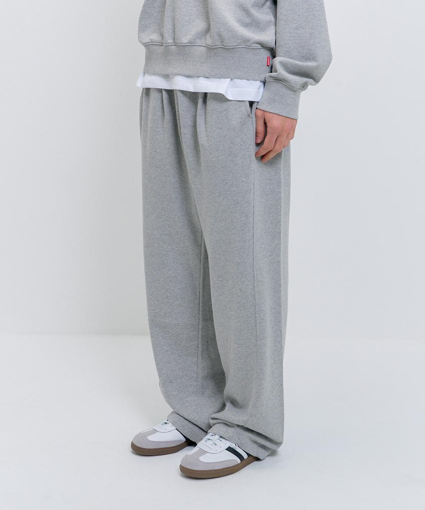 PSSHOPPER Curved Washed Wide Sweatpants [Gray]