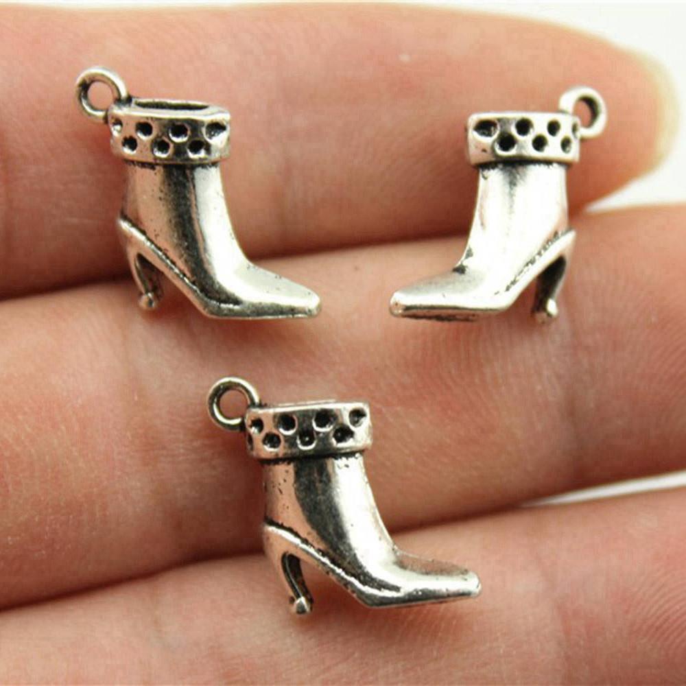 Shoes High Heel Fashion Charm Antique Bronze Zinc Alloy Jewelry Making Supplies for Women Earring Charms Handmade