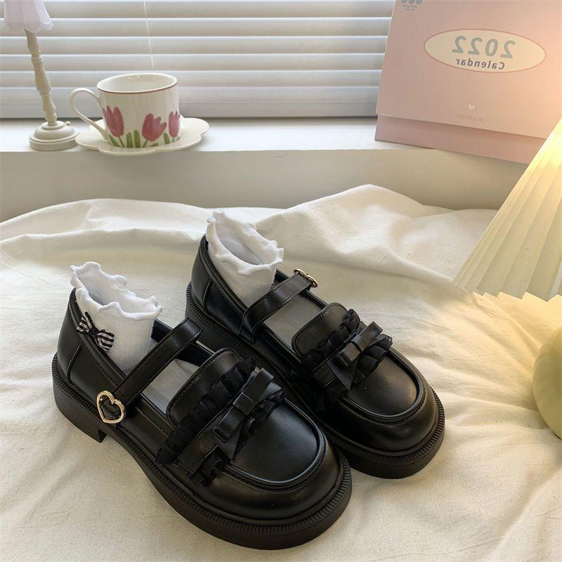 Platform British Black Small Leather Shoes Women's Shoes New Shallow Mouth Mary Jane Shoes