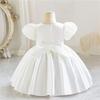 Children's Birthday Dresses Child Gowns Weekend Princess Dress Satin Bow Stripe