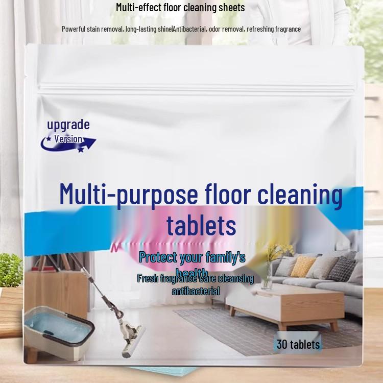 Multi-Effect Tile and Wood Floor Cleaning Tablets - Mopping Brightener with Fragrance for Decontamination and Descaling