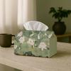 1pc Oriental Romantic Classical Tissue Box - for Lotus Pond Heron Soft Green, Office, Parties, Car for Living Room, Kitchen, Events - Decorative Desk