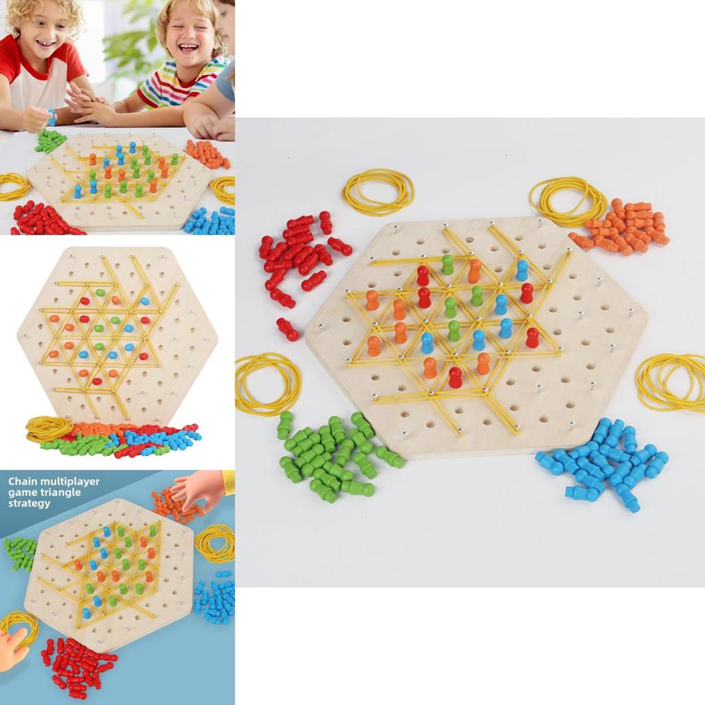 Wooden Geometric Chain Puzzle Game For Family Brain Teasers And Skills Development