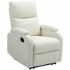 Manually Reclining Armchair to 60 degrees Extra Padded in Fabric with Footrest, Cream