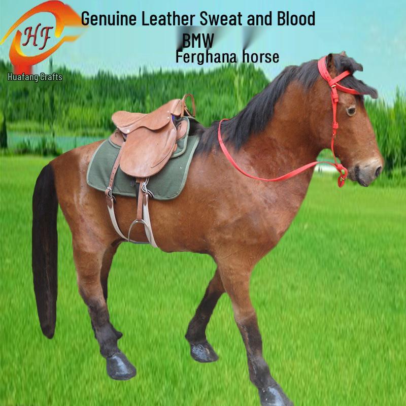 Akhal-Teke War Horse Genuine Leather Model for Exhibitions