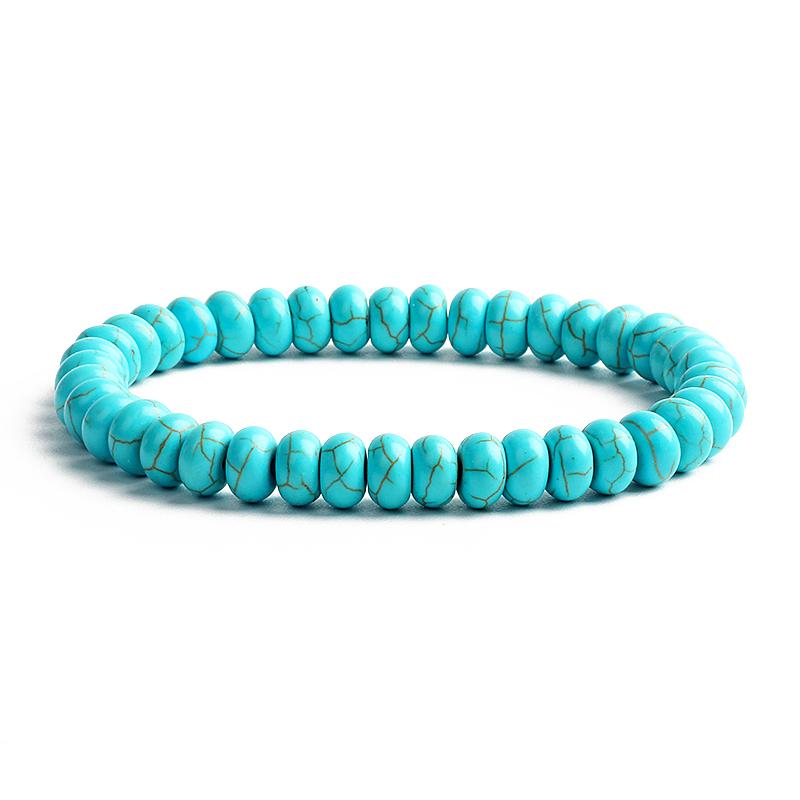 Bohemian Turquoises Beads Bracelets for Women Reiki Nature Stone Cube Cylinder Irregular Bracelets Healing Healthcare Jewelry