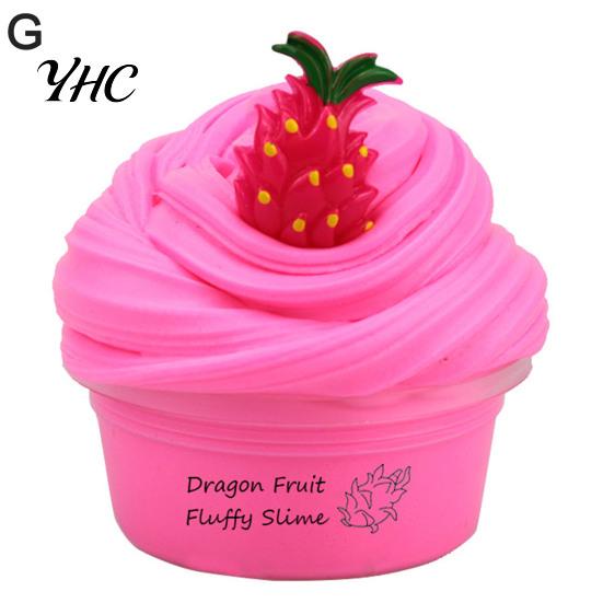 Soft 60ml Butter Slime Non-sticky with Charm Super Stress Relief Fruit Cherry Toy for Children Tear Resistant
