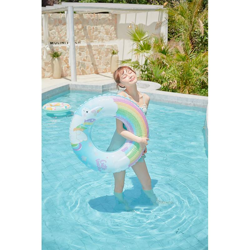 Children Swimming Adult Circle New Cartoon Colorful Unicorn Pattern Water Toys