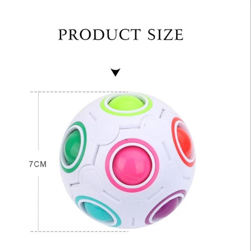 Cubo Antiestresse Bola Arco-Íris Quebra-Cabeças Cubo Mágico de Futebol Brinquedos Educativos de Aprendizagem para Crianças Adultos Crianças Brinquedos Aliviadores de Estresse