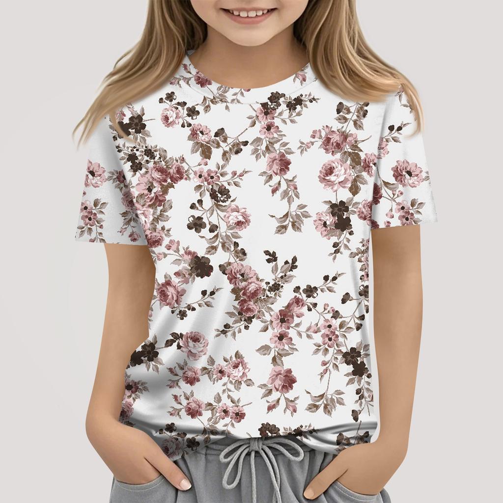 Toddler Girl Boy T-Shirts Kids Top Boys And Girls Printed Short Sleeved T-shirt