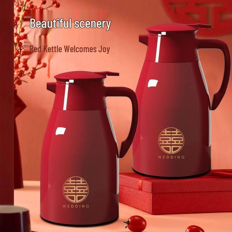 Elegant Glass Liner Insulated Thermos Set - Stylish Wedding Dowry with Matching Hot Water Bottles