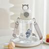 Water bottle110ml large capacity plastic water cup portable student three-dimensional anti-drop kettle high temperature cup straw cartoon
