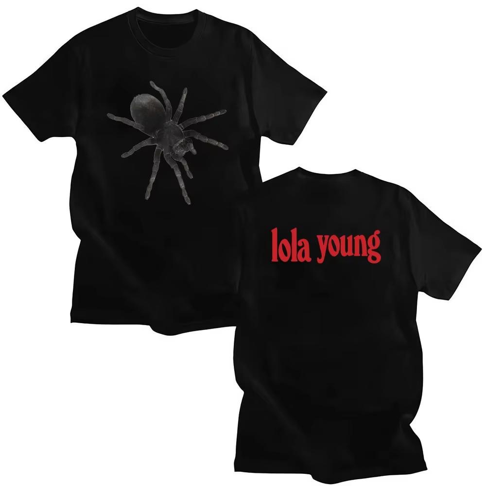 2026 High Quality Tops Lola Young Spiders T Shrit Fashion Short Sleeve Hip Hop Men Women Aesthetic Oversized Crewneck Tees