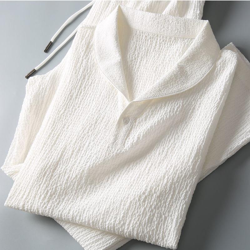 Camisa Clássica Fina Masculina de Verão Conjunto de Roupas Masculinas Casual de Negócios Camisa e Calças