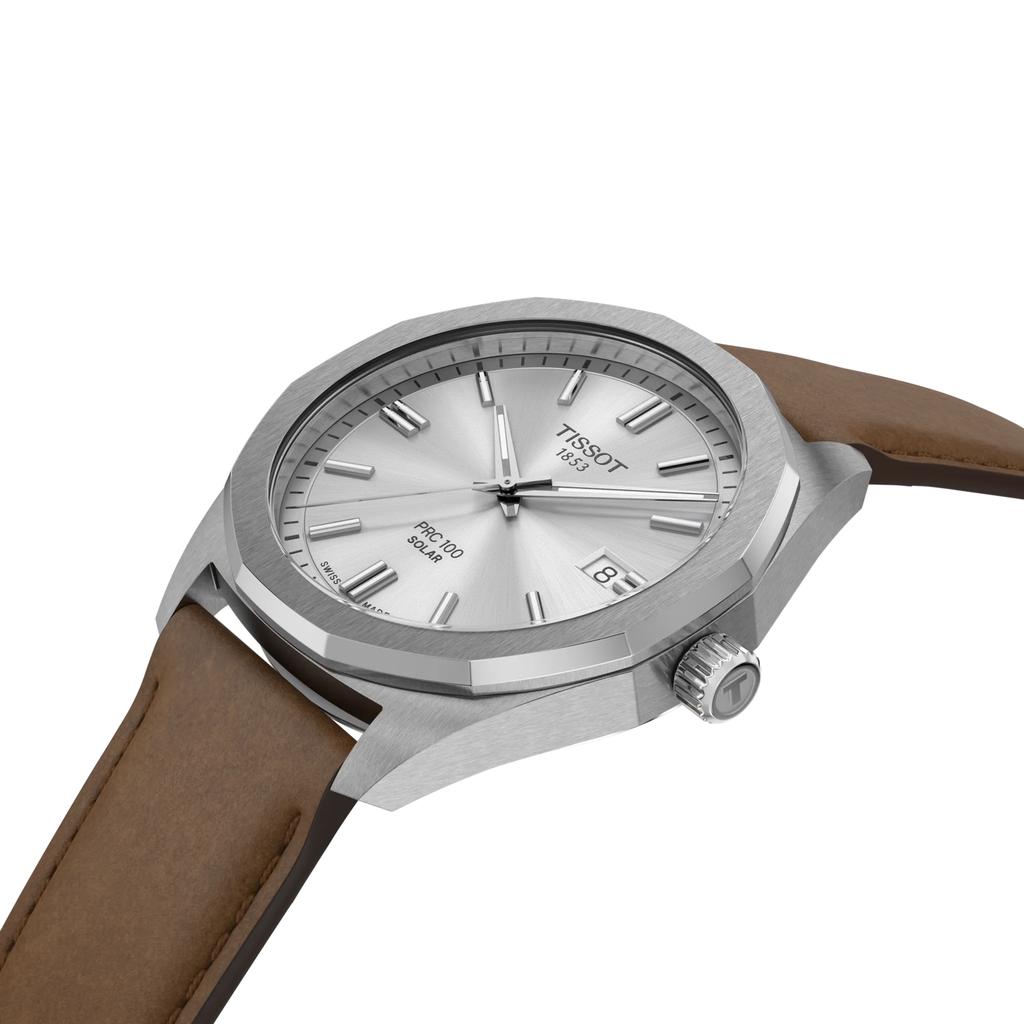 Tissot Leather Strap Silver Dial Men's Fashion Watch T151.422.16.031.00
