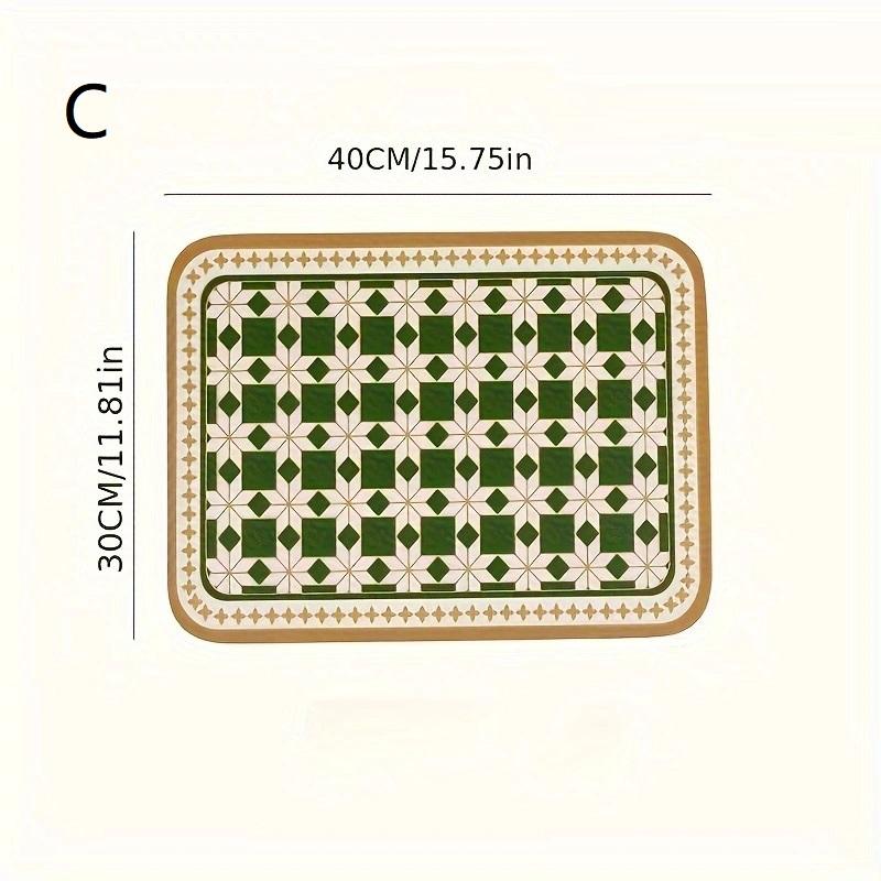 Retro Heat Resistant Placemat Oil-Proof Waterproof Pu Leather Dining Room Table Mat Kitchen Tableware Bistro Bar Home Decor