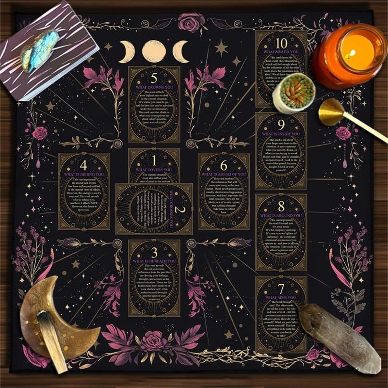 Divinations Cards Table Cloth Tapestry Reading Card Tarots Tablecloth Astrologys Witchcrafts Deck Cloth Wall Decoration