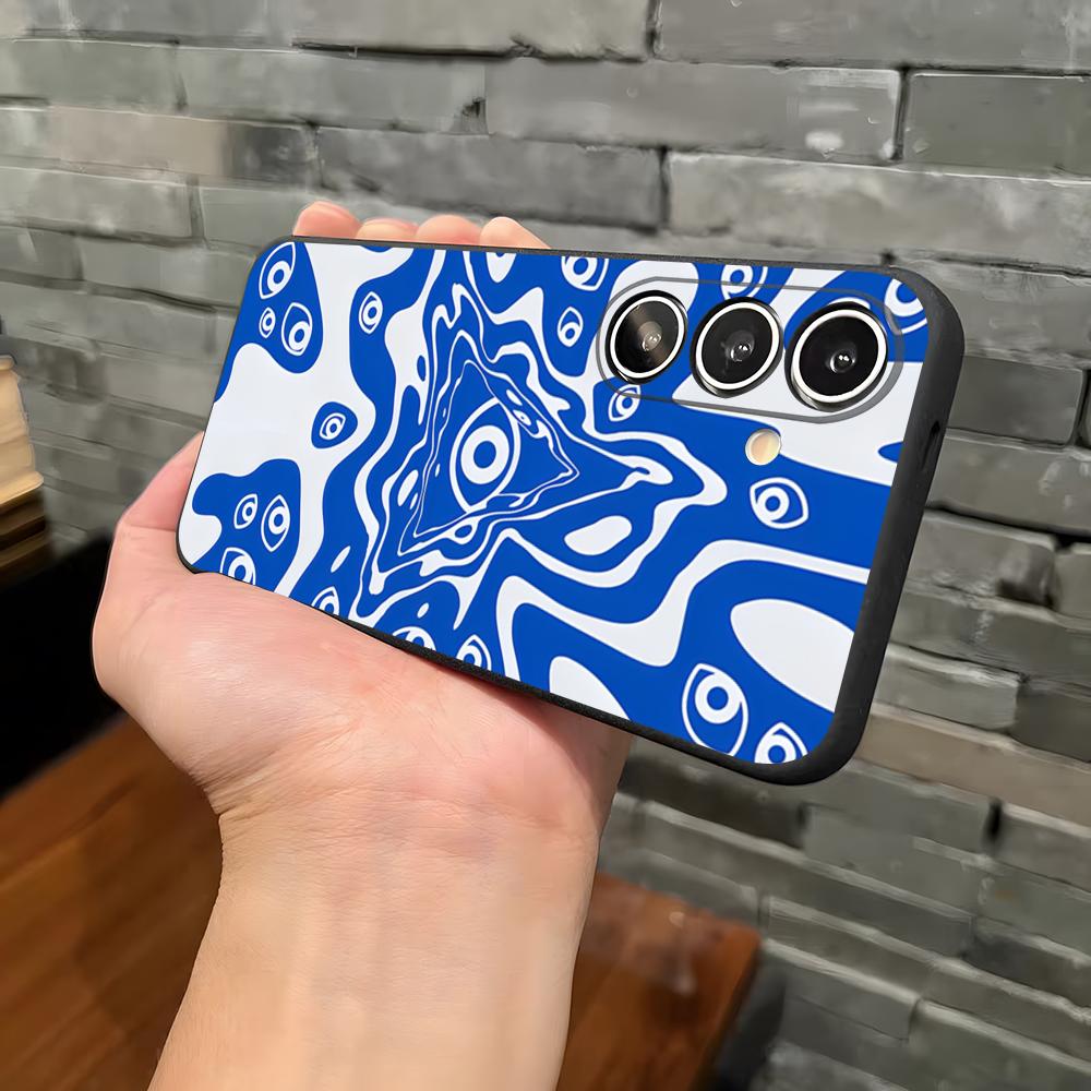 Cute Blue Evil Eye Phone Case For Samsung A25 A13 A33 5G A54 A36 A35 A56 A52 A14 Shockproof Soft Cover