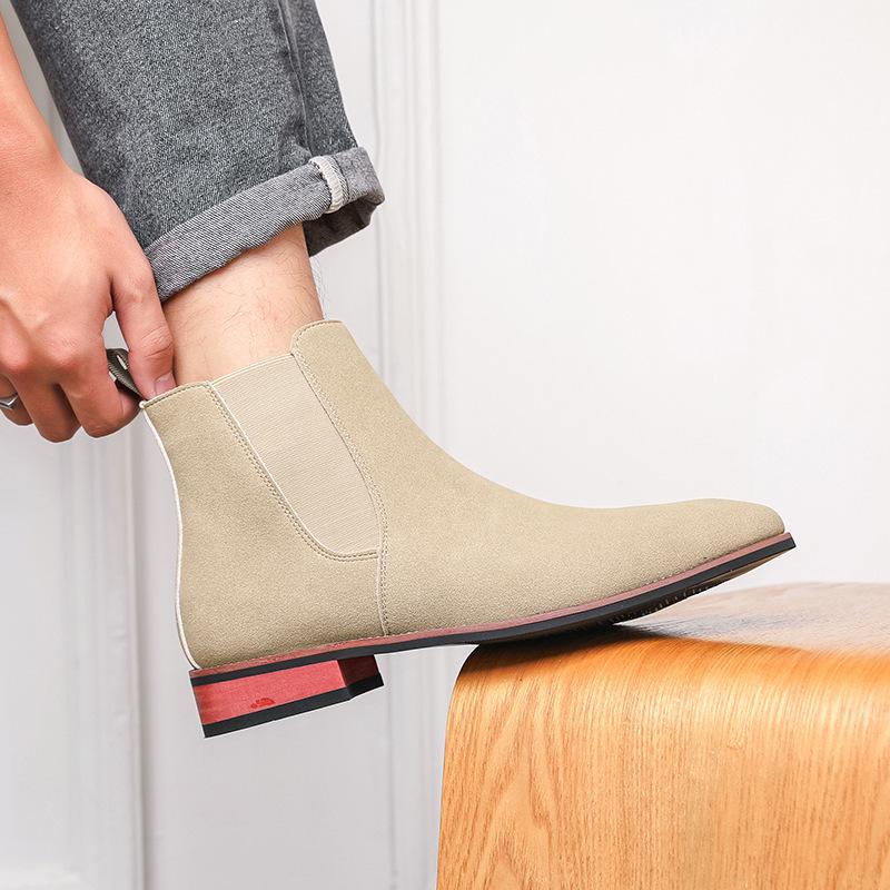 Men's Large Suede Chelsea Boots: Slip-On Business Style, Retro Design, Versatile European & American Fashion
