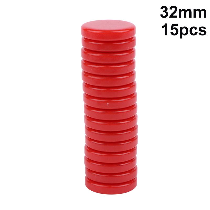 15Pcs Western Chess Draughts Set 20MM 27MM 32MM Multi Color Plastic Checkers for Educational Home Use Parties