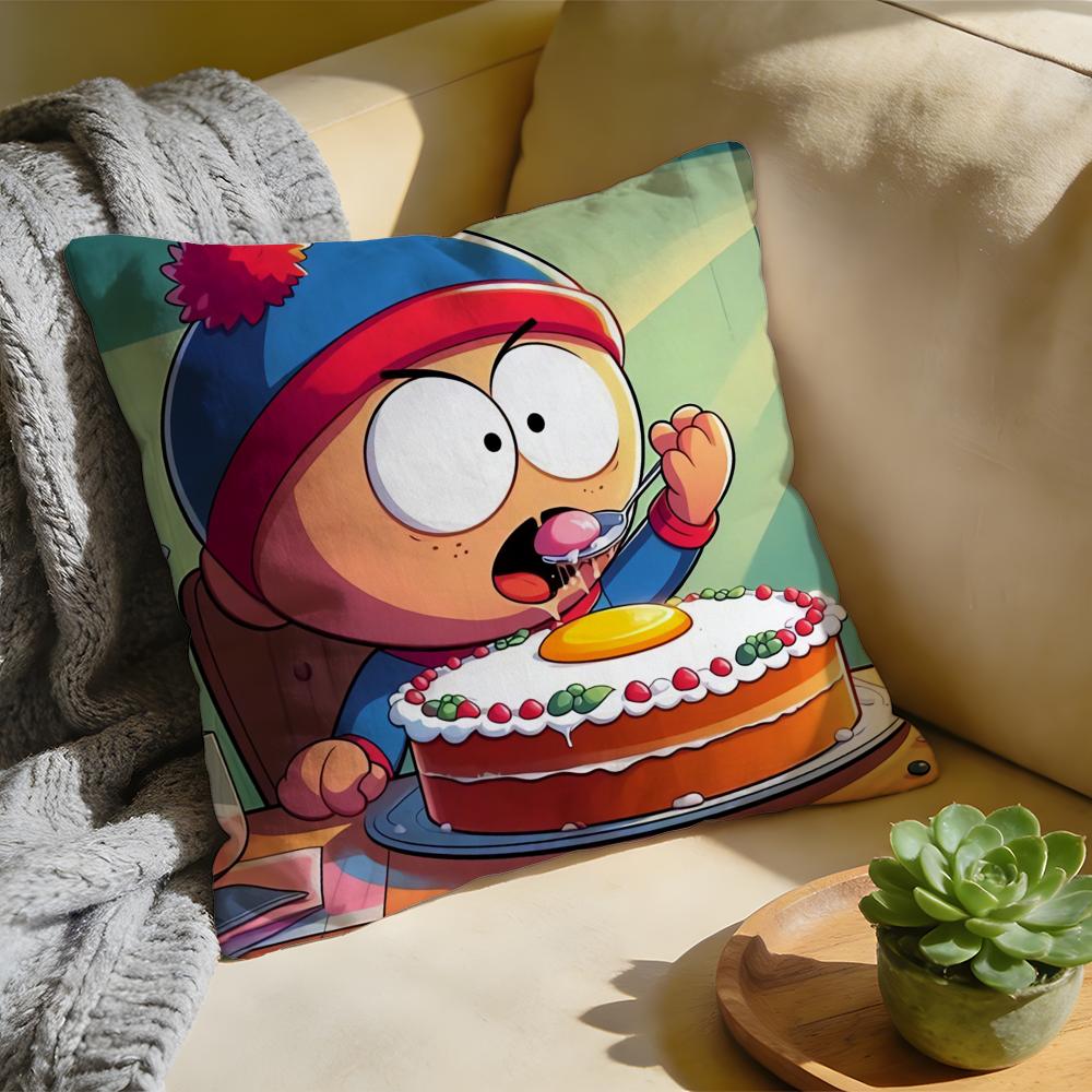 Cartoon SSouth PPark Cushion Cover Washed Linen Soft Breathable Decorative Case For Sofa Home Pillow Cover