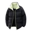 Men's Stand Collar Solid Color Jacket Plus Velvet Thickened Couple Casual Comfortable Cotton Jacket