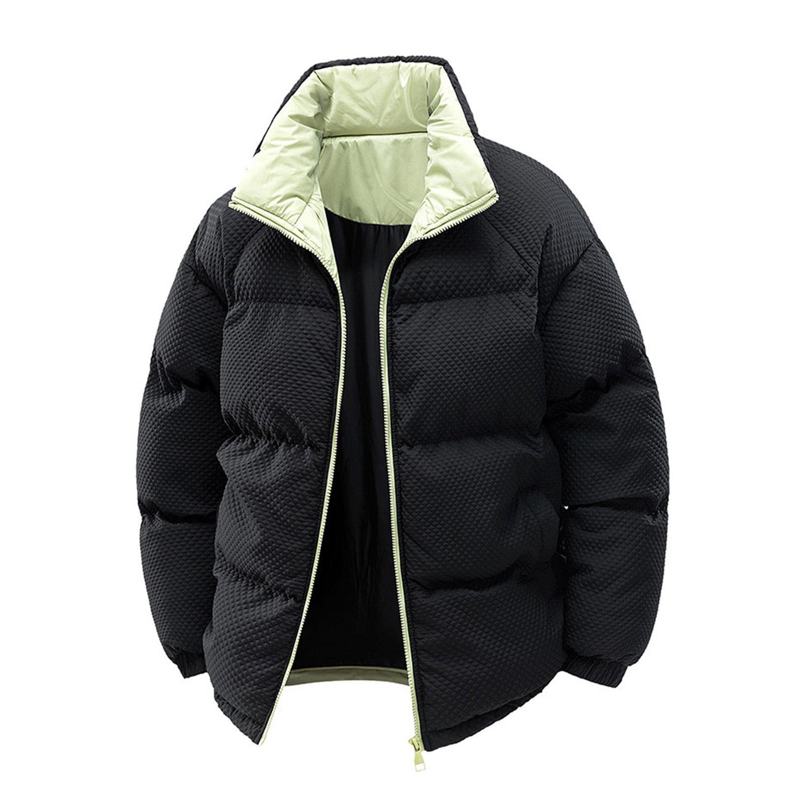 

Мужская куртка с воротником-стойкой, однотонная, утепленная бархатом, для пар, повседневная, удобная, хлопковая куртка M чёрный